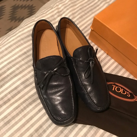 Men Tods Navy Blue Gommini driving loafer moc 9.5