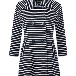 CAbi 2017 lightweight navy striped trench coat