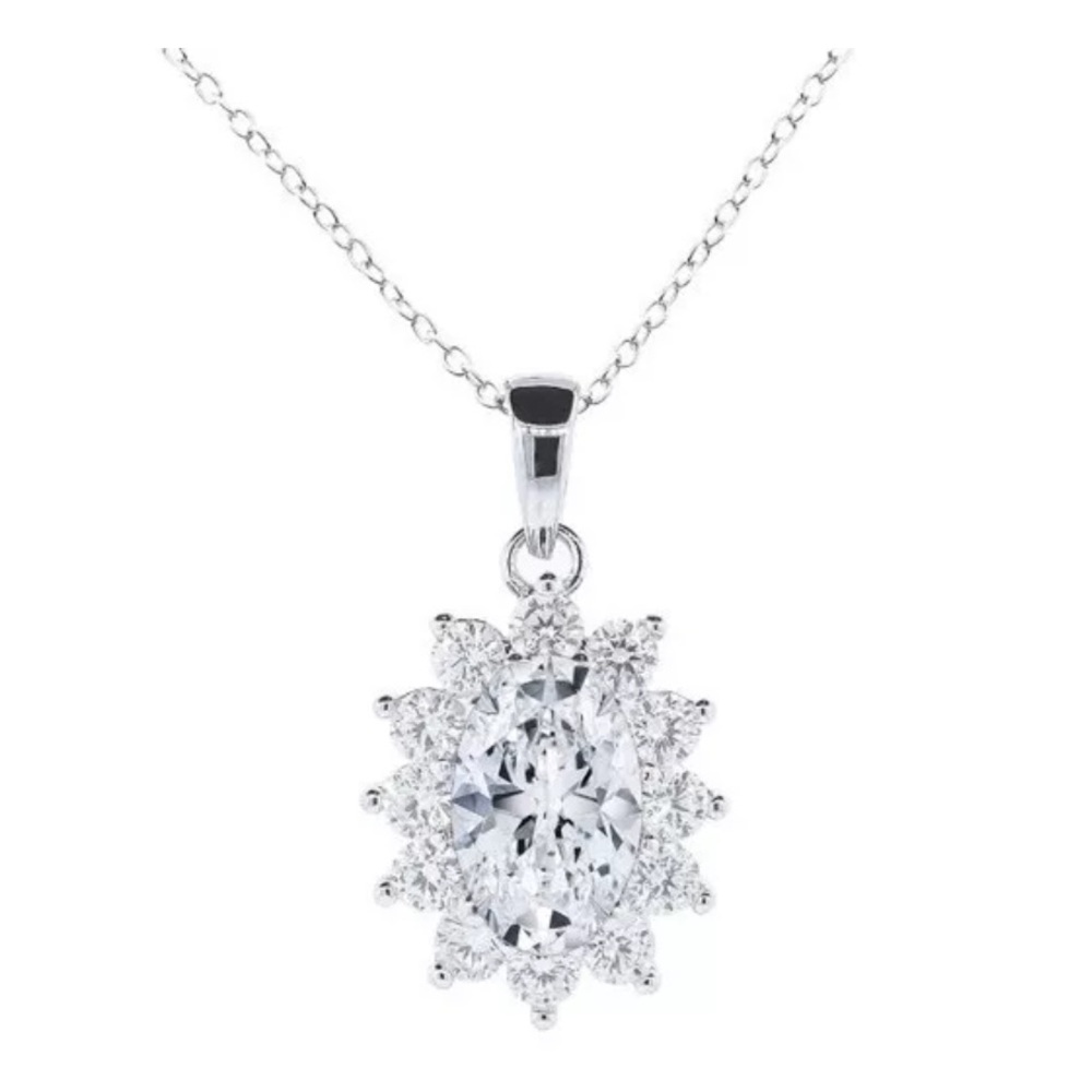Cate & Chloe 18k White Gold CZ Necklace