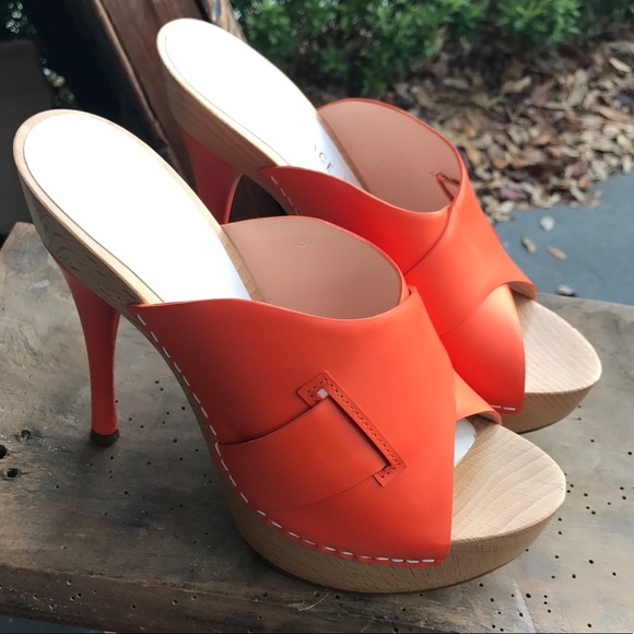 Versace Tangerine Mules Never Worn! - Picture 1 of 2