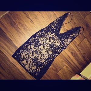 NWOT Missguided lace and nude dress
