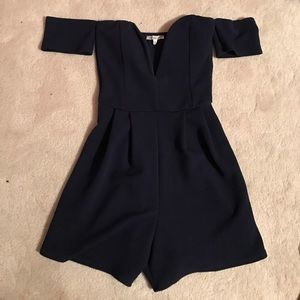 Dark Blue romper from Charlotte Russe