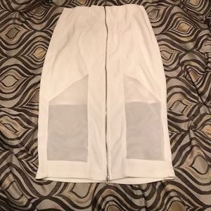 High waisted mesh pencil skirt