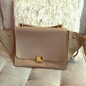 Gorgeous taupe Celine trapeze bag from Neimans!