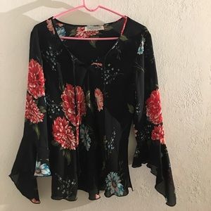 Floral chiffon like blouse