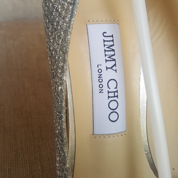 NIB Jimmy Choo Silver Leather Esme 100 Pumps - Picture 6 of 8