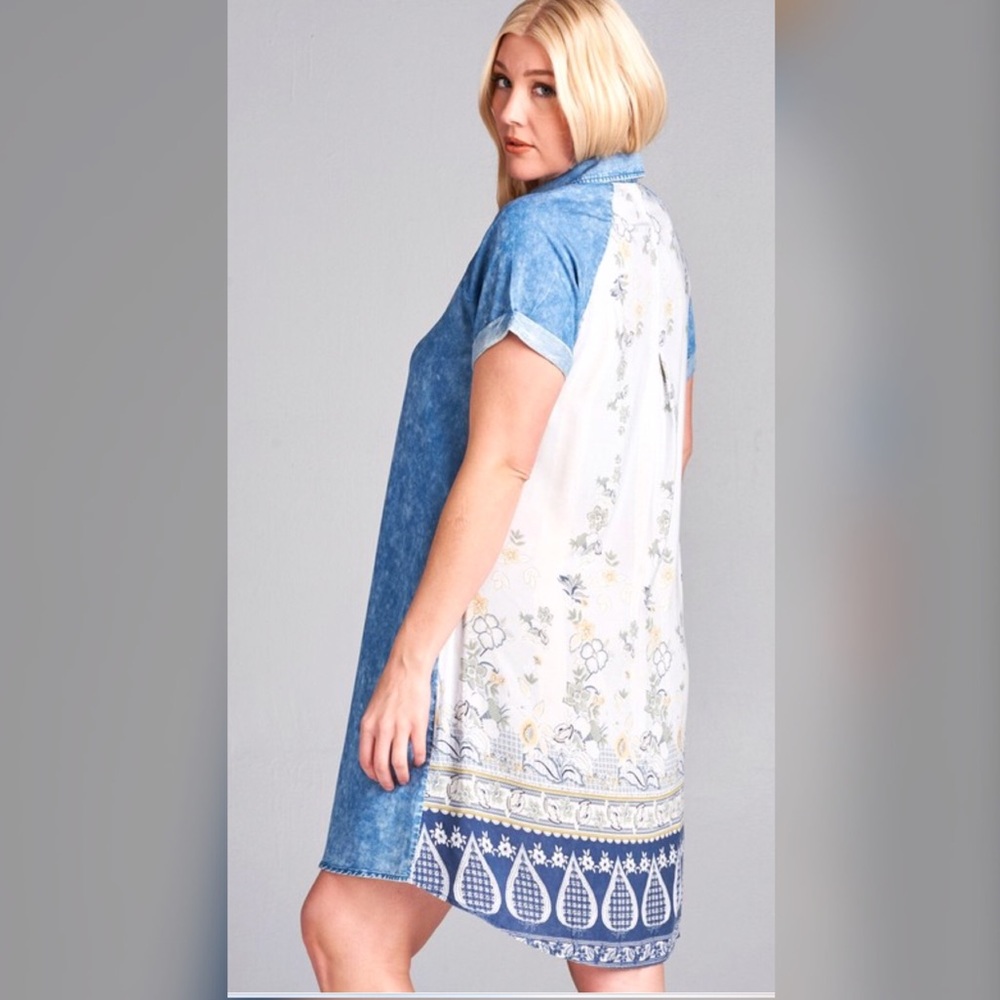 Washed Chambray Shift Dress - Picture 3 of 4