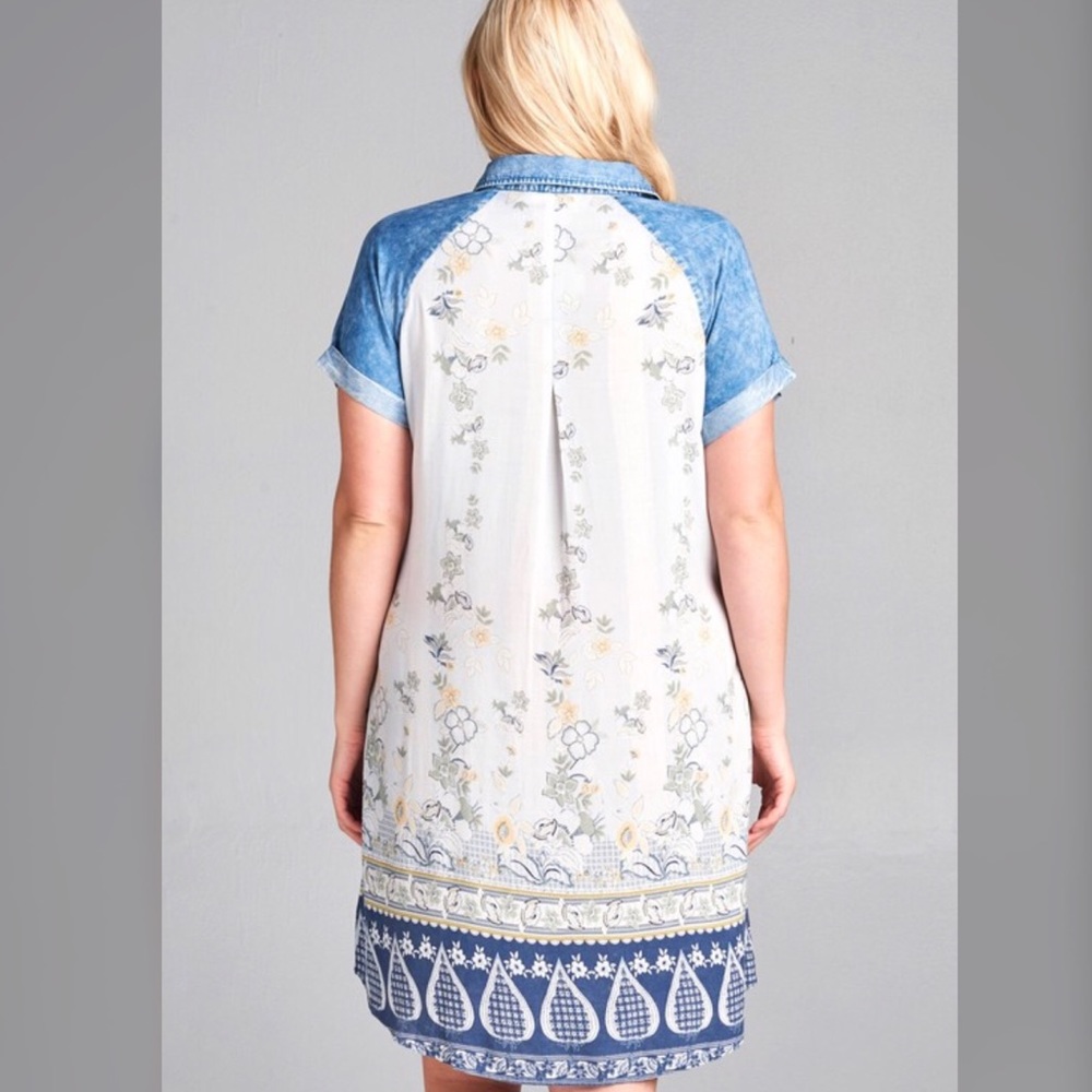 Washed Chambray Shift Dress - Picture 4 of 4