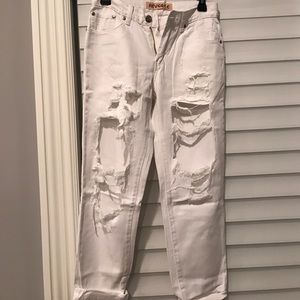 REVERSE WHITE JEANS HIGH-WAISTED