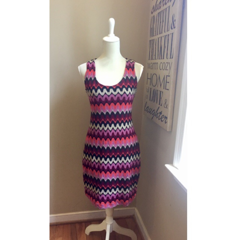 Calvin Klein Knit Zig Zag Stripe Dress