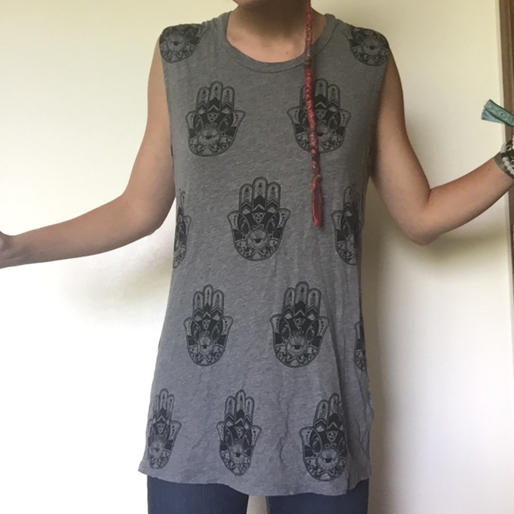 Hamsa Grey Brandy Melville Muscle Shirt