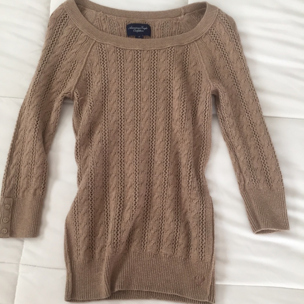 American eagle cable knit sweater half long sleeve