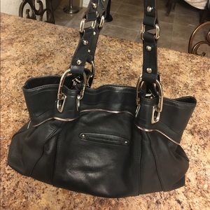 Black all leather purse