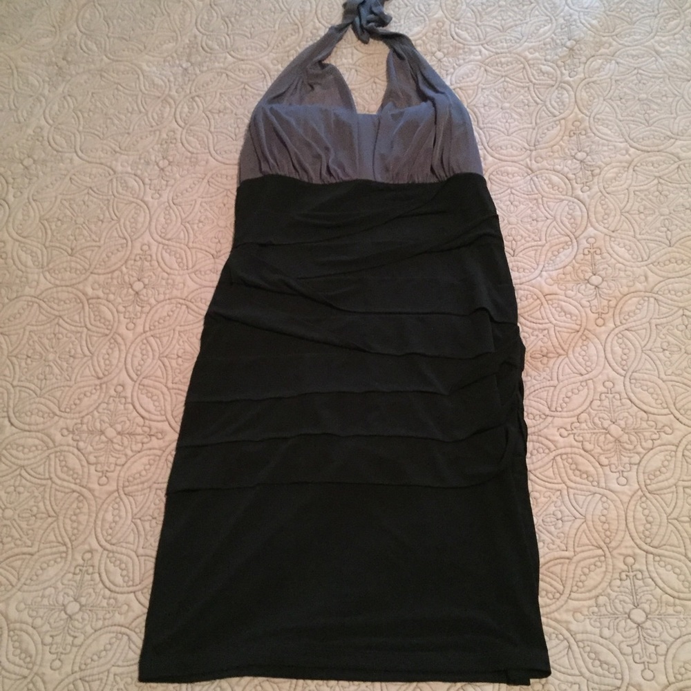 Sexy Dress with sheer overlay neckline