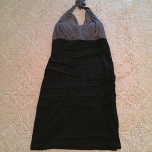 Sexy Dress with sheer overlay neckline