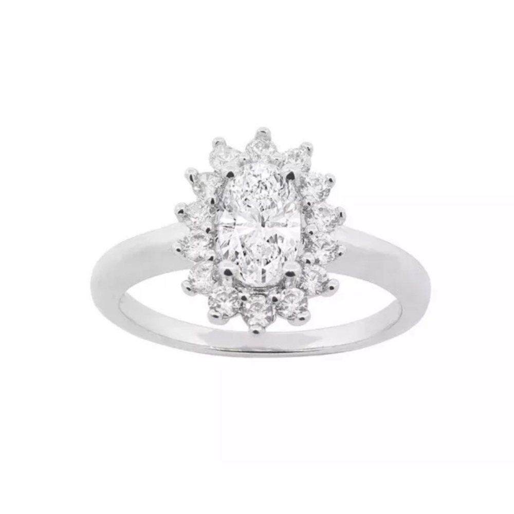 18k White Gold Plated CZ Ring
