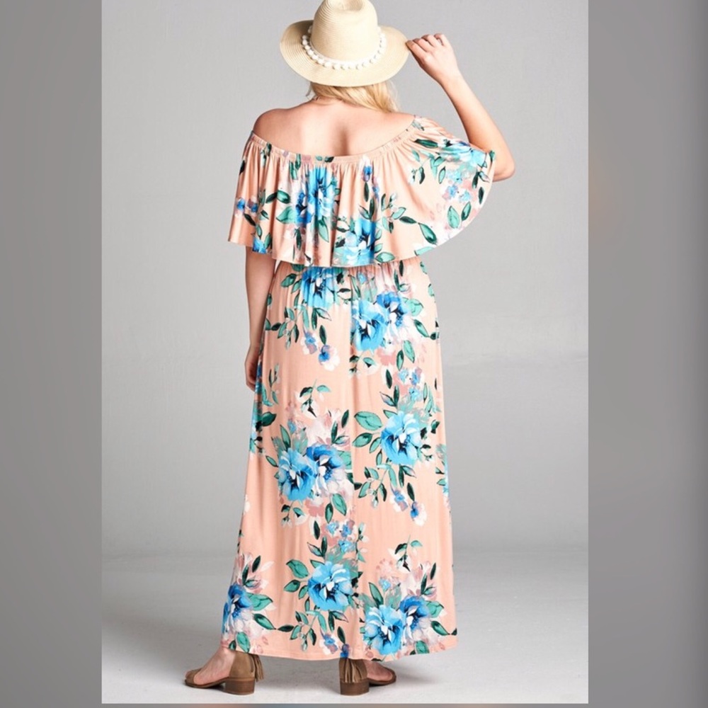 Off the Shoulder Blush Maxi Dress - Picture 3 of 3