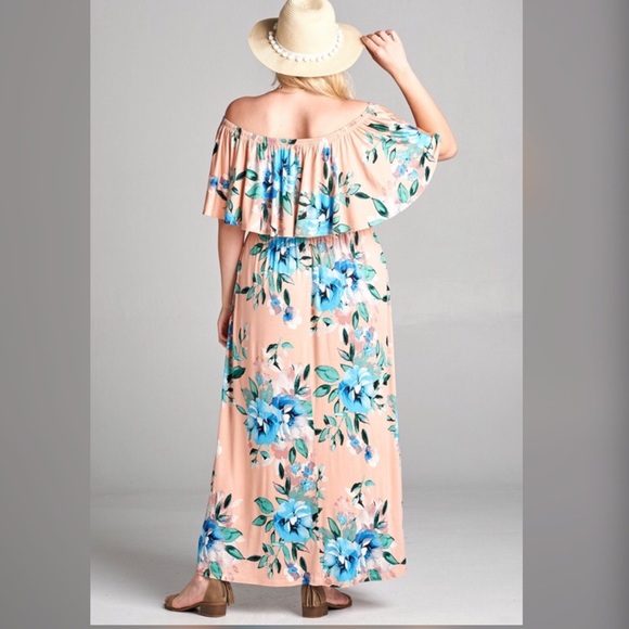 Off the Shoulder Blush Maxi Dress - Picture 3 of 3