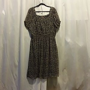 Black and Tan Print Dress