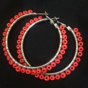 Seed Bead Hoop Earrings