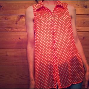 Lulumari Orange Polka Dot Top