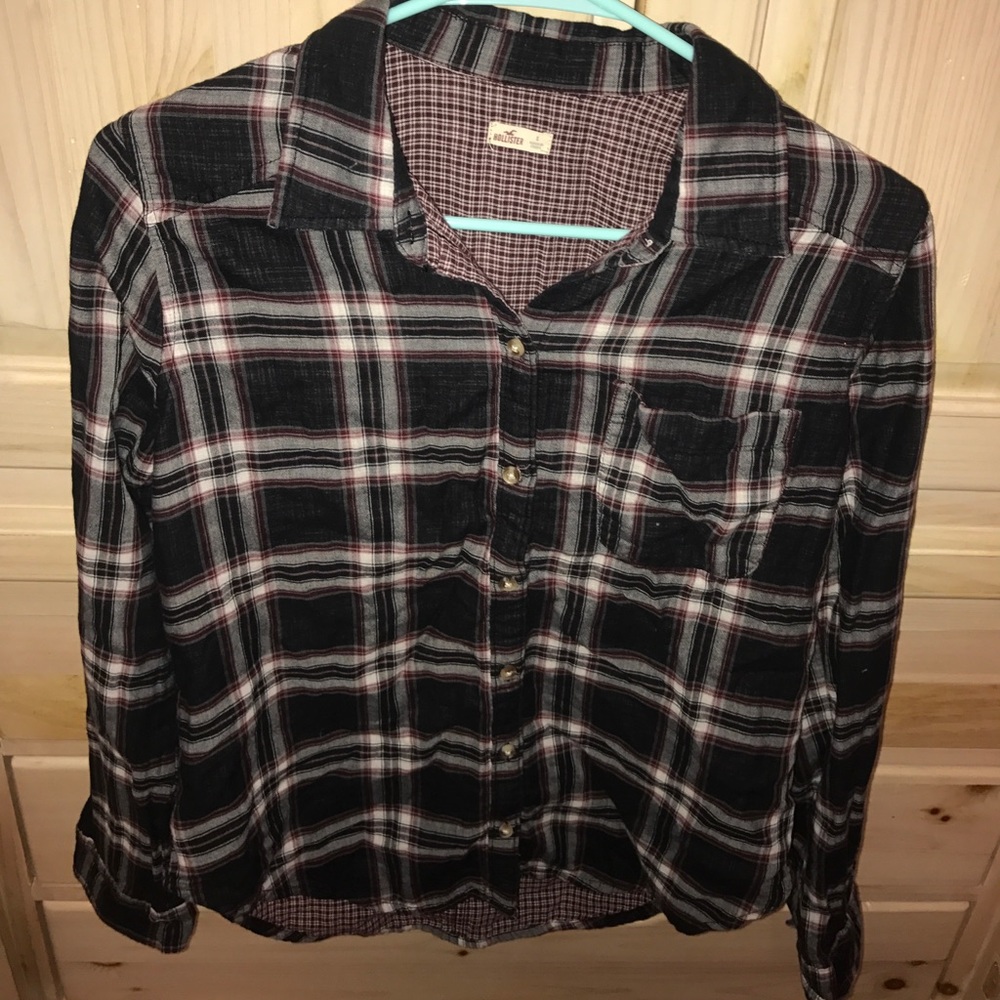 Maroon and black flannel
