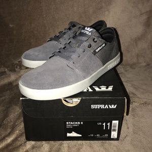 Men's Grey-Grey Stacks II Supra Shoes