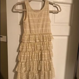 Girl's cream lace/ruffle dress size 10