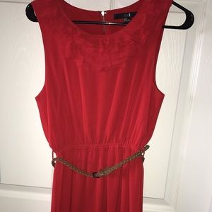 Red orange sleeveless dress!