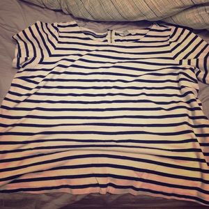 Cream and Navy Stripe Tee