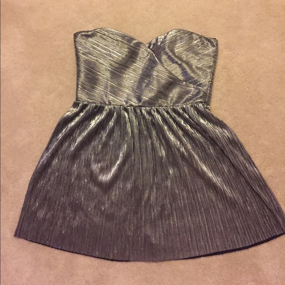 Silver strapless party dress - Picture 1 of 4