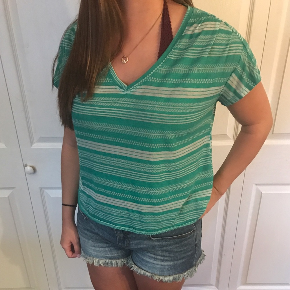 Short sleeve pattern crop tshirt from PacSun