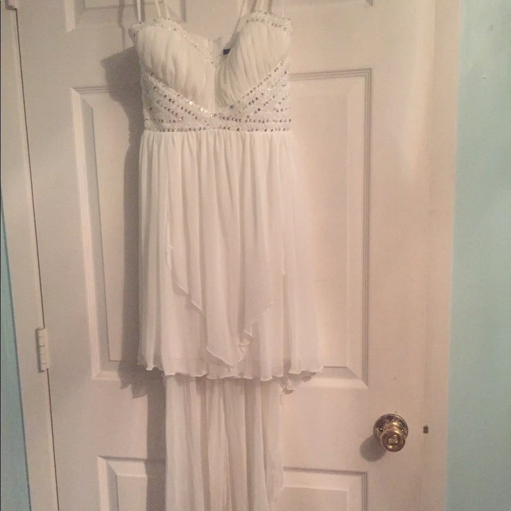 Chiffon Dress Hi-Lo With Train