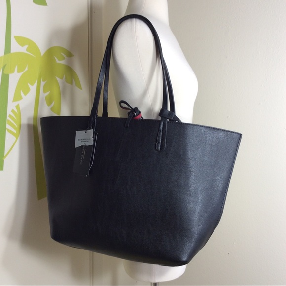 Zara Bags Zara Basic Reversible Black Red Tote Bag Poshmark