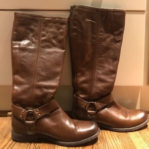 FRYE Brown Phillip Harness Tall Boots Size 8