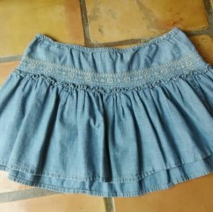 Old Navy Blue Embroidered Skirt