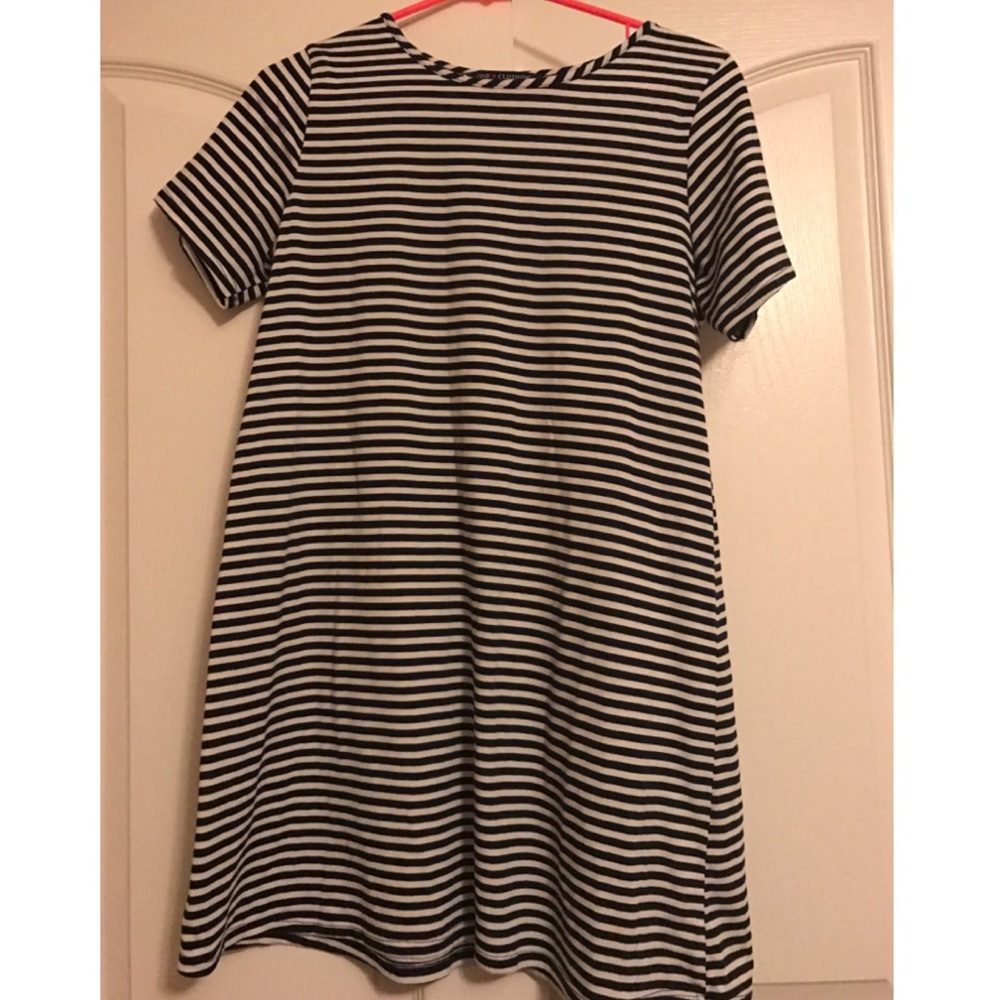 Black and white striped t shirt dress