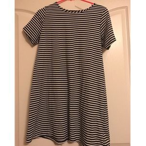 Black and white striped t shirt dress