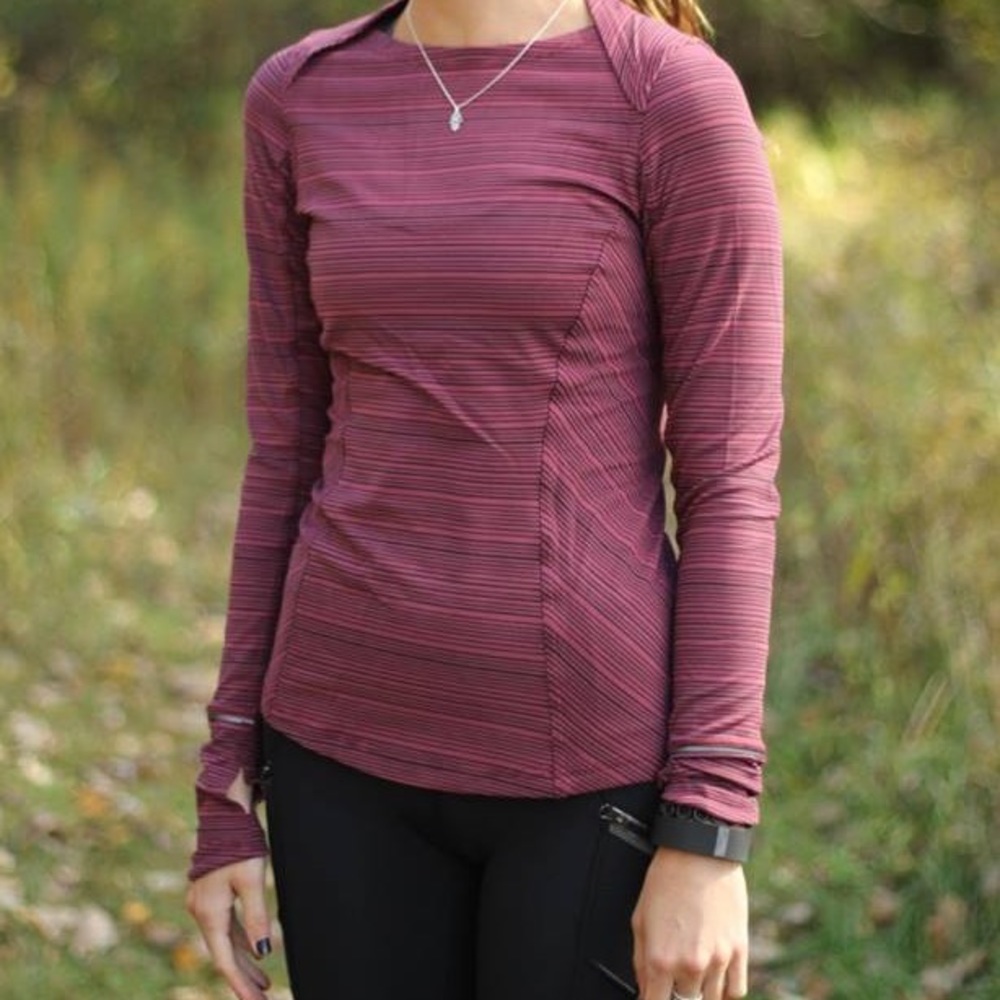 LULULEMON BLUE/RED LONG SLEEVE SET