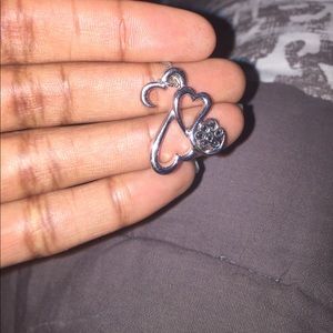 Open Hearts Necklace 1/20 ct tw Sterling Silver