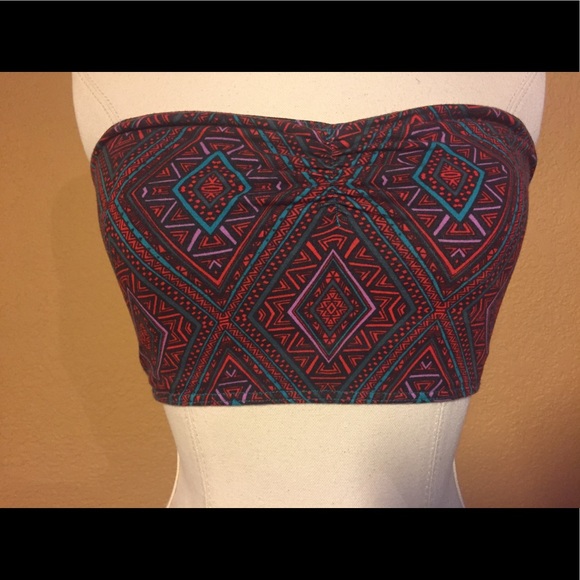 NWT Pacsun Diamond Print Bandeau Top. - Picture 2 of 4