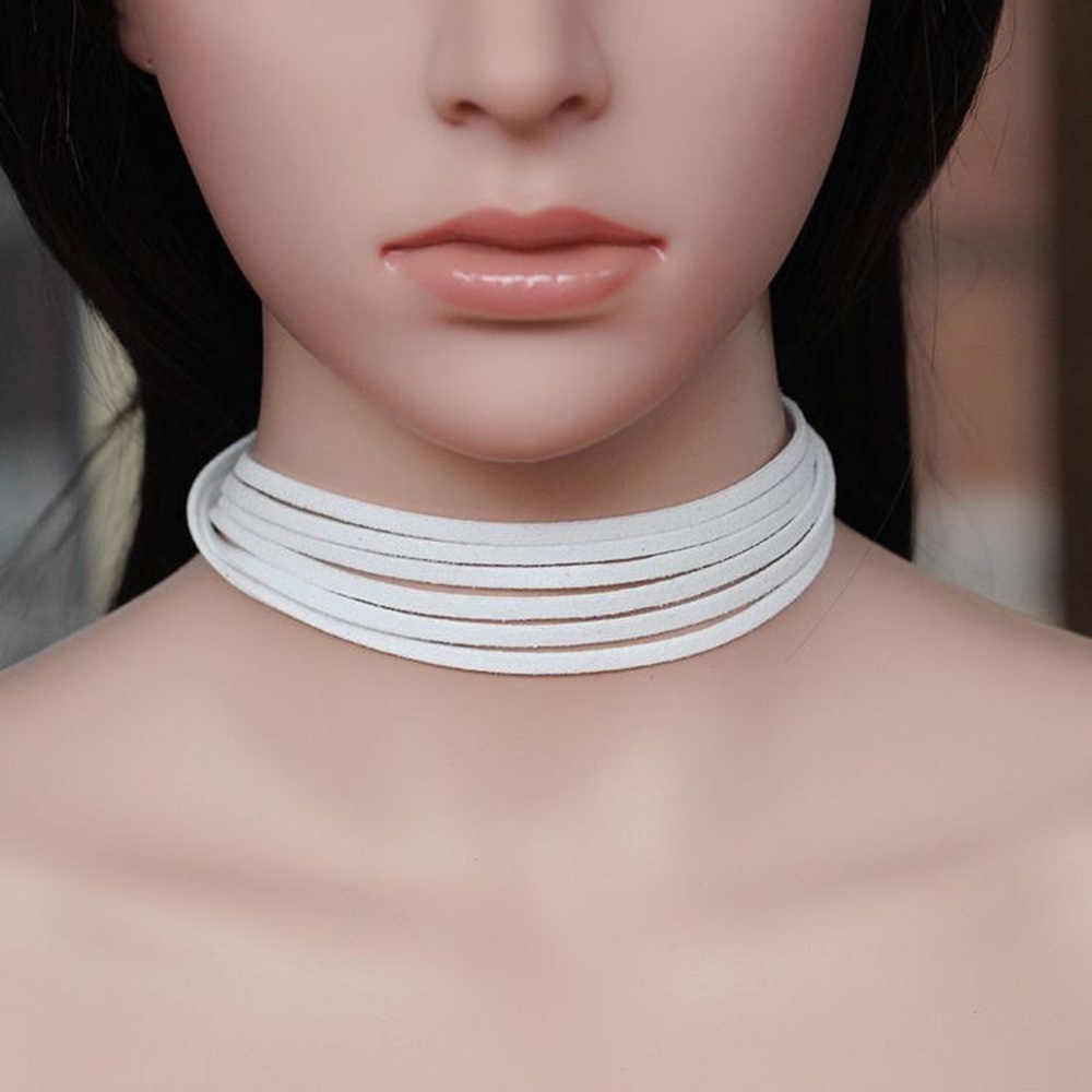Faux Suede Layered Choker - Picture 3 of 8