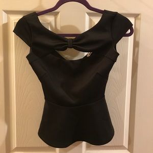 black peplum top