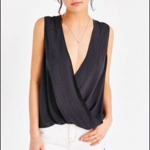 Urban outfitters black surplice muscle tank