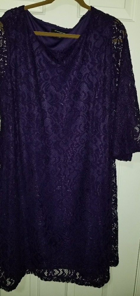 Plus size purple lace dress