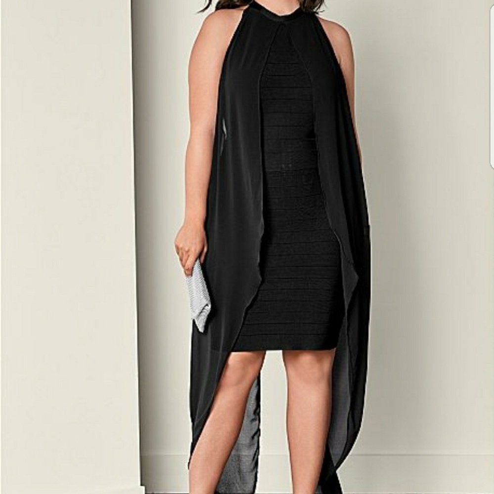 PLUS SIZE SLIMMING DRESS BLACK