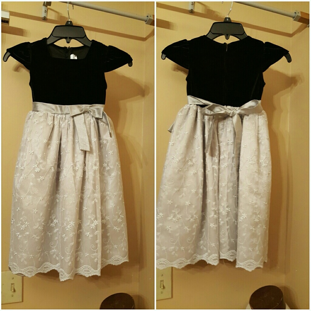 Little girl black and silver dress