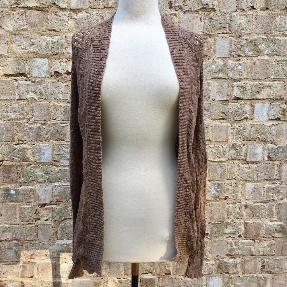 Mossimo Brown Knitted Cardigan