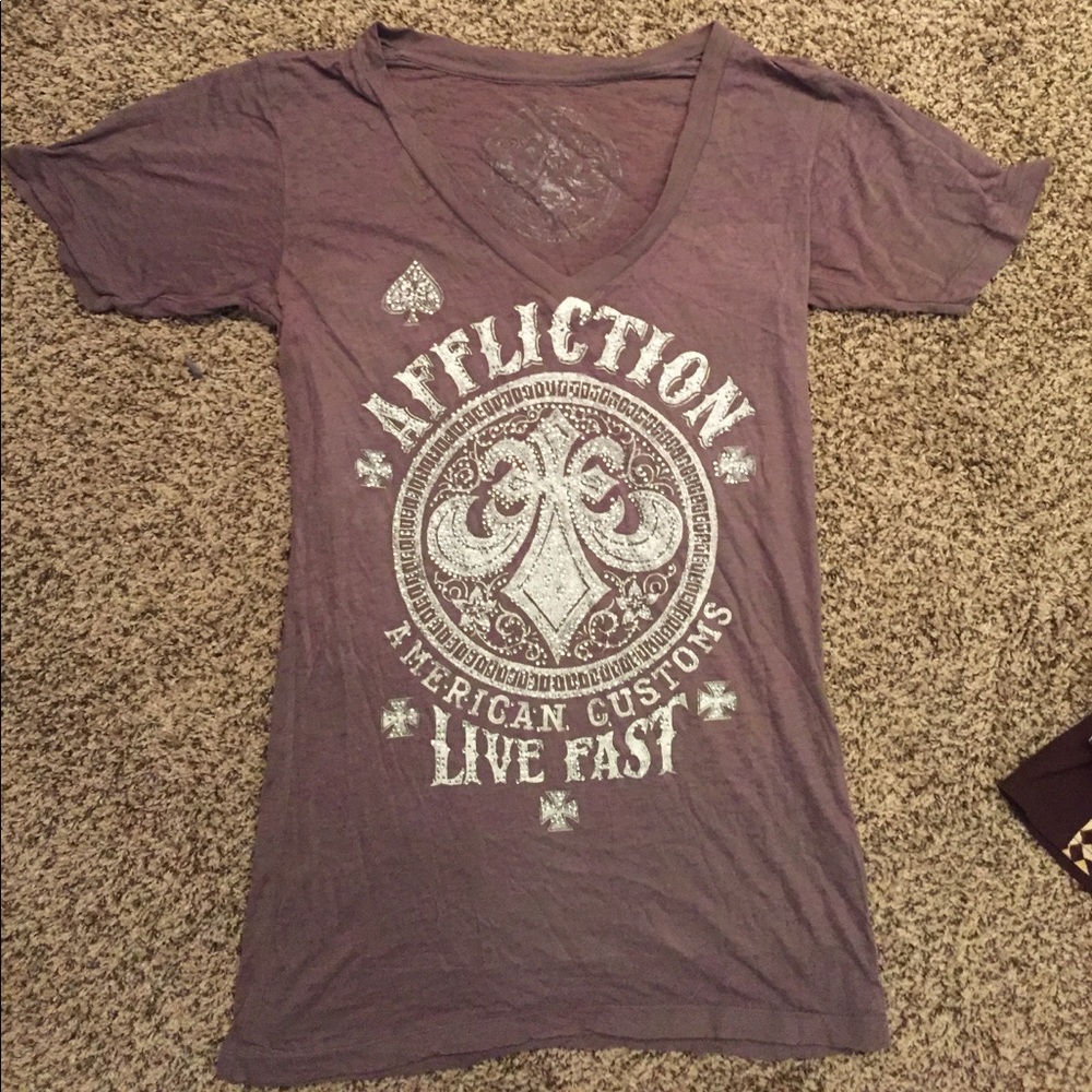 V neck affliction shirt