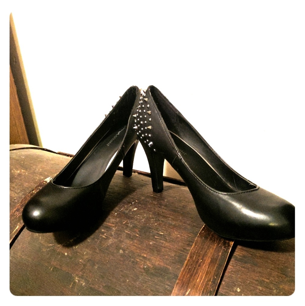 Black spiked heels
